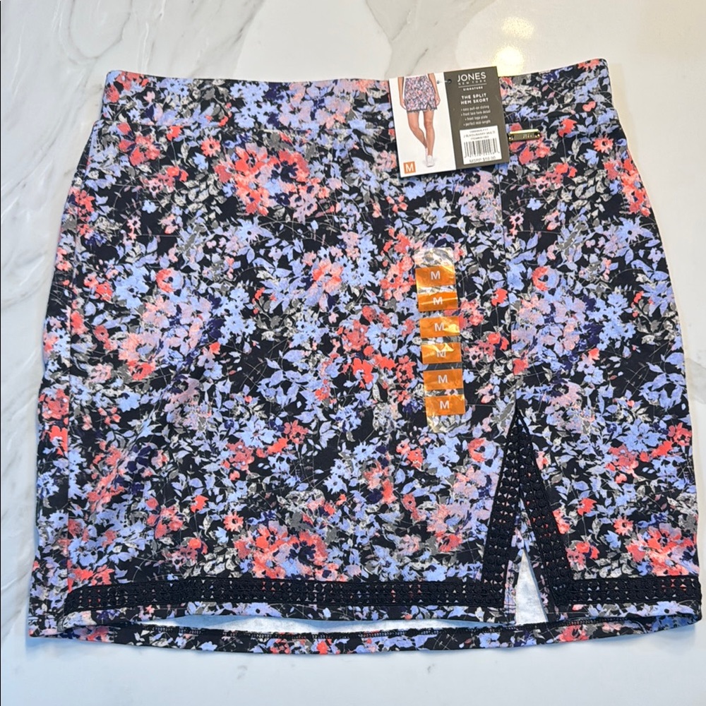 Jones New York NWT The Split Hem Skort Floral Medium